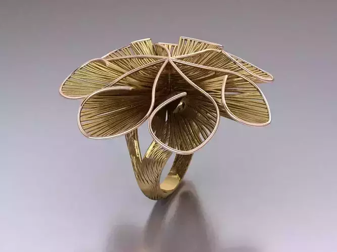 Corn of gold filigree design ring 3D print model