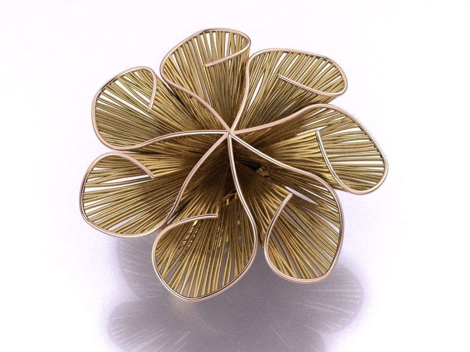 Corn of gold filigree design ring 3D print model_1