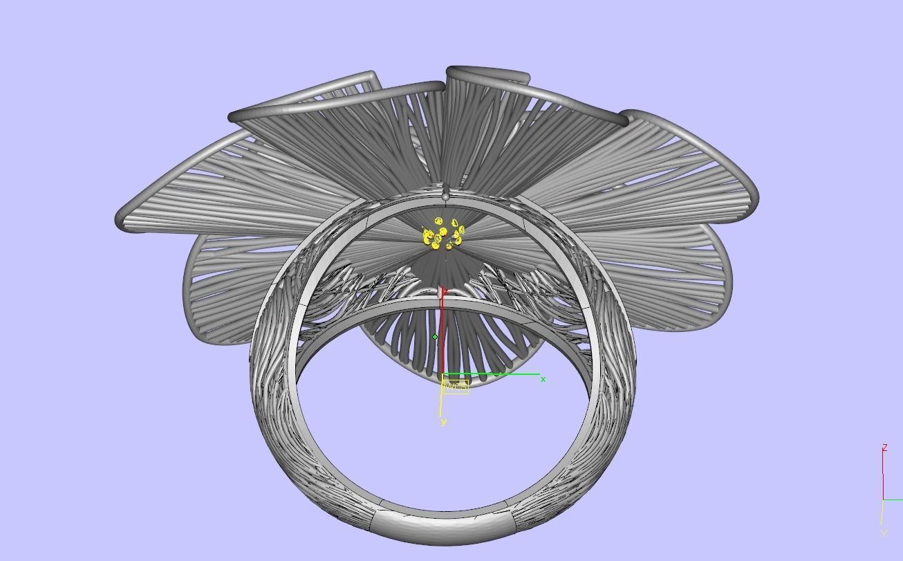 Corn of gold filigree design ring 3D print model_14