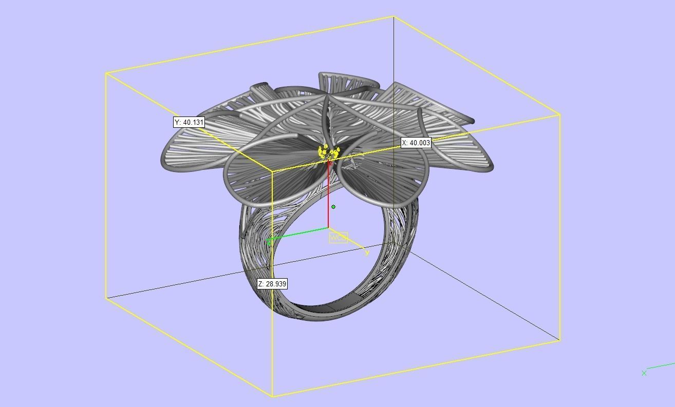 Corn of gold filigree design ring 3D print model_10