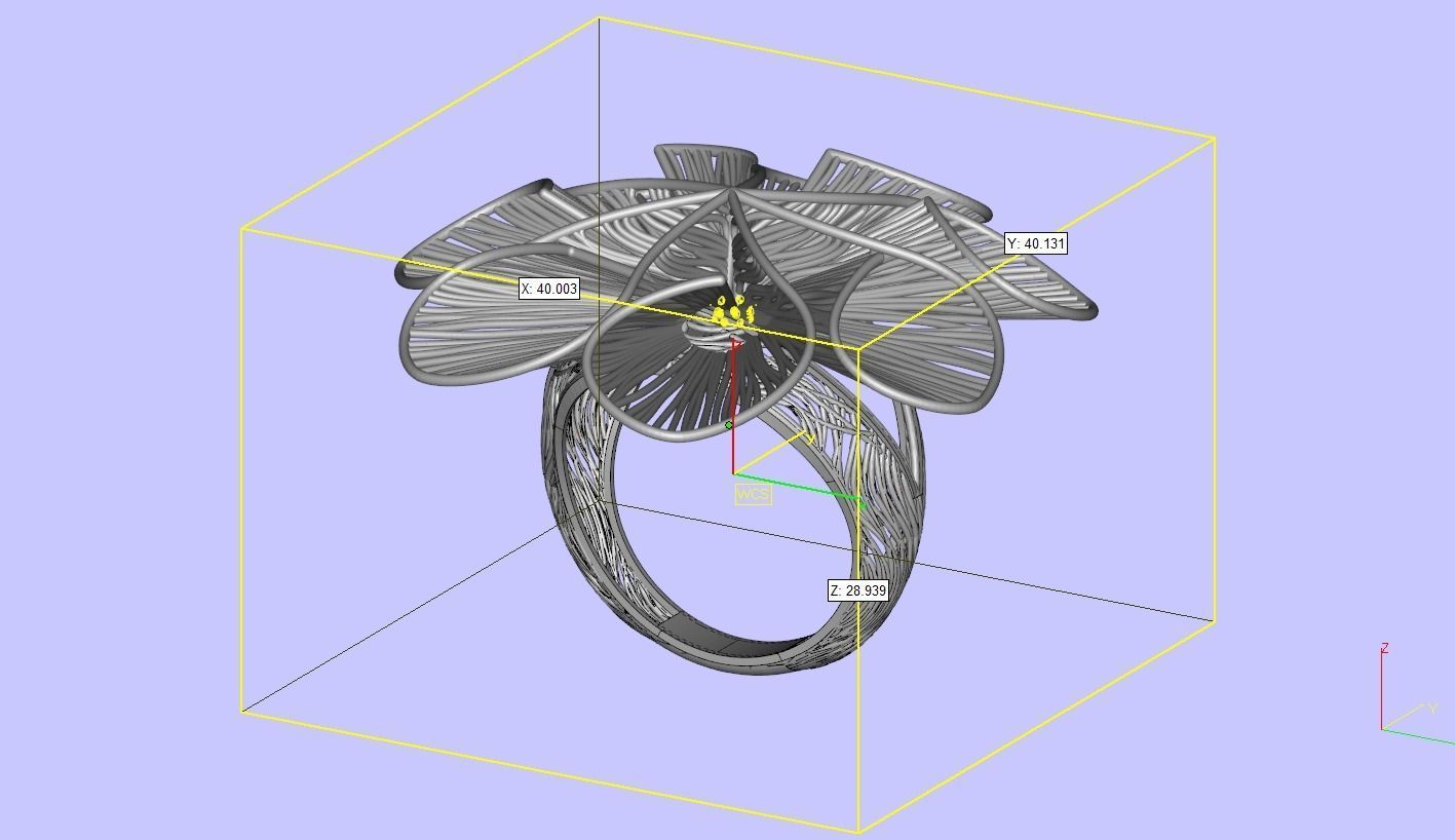 Corn of gold filigree design ring 3D print model_8