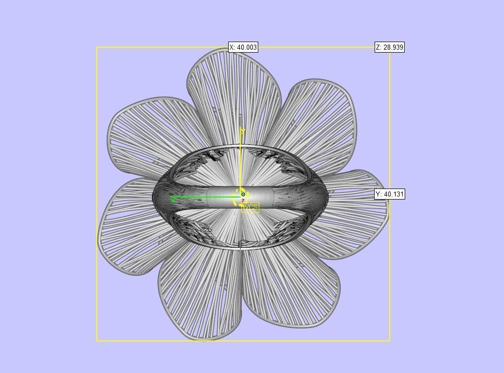 Corn of gold filigree design ring 3D print model_3