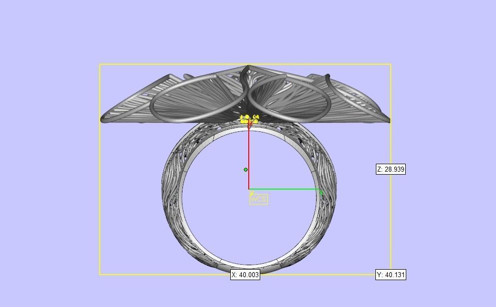 Corn of gold filigree design ring 3D print model_4