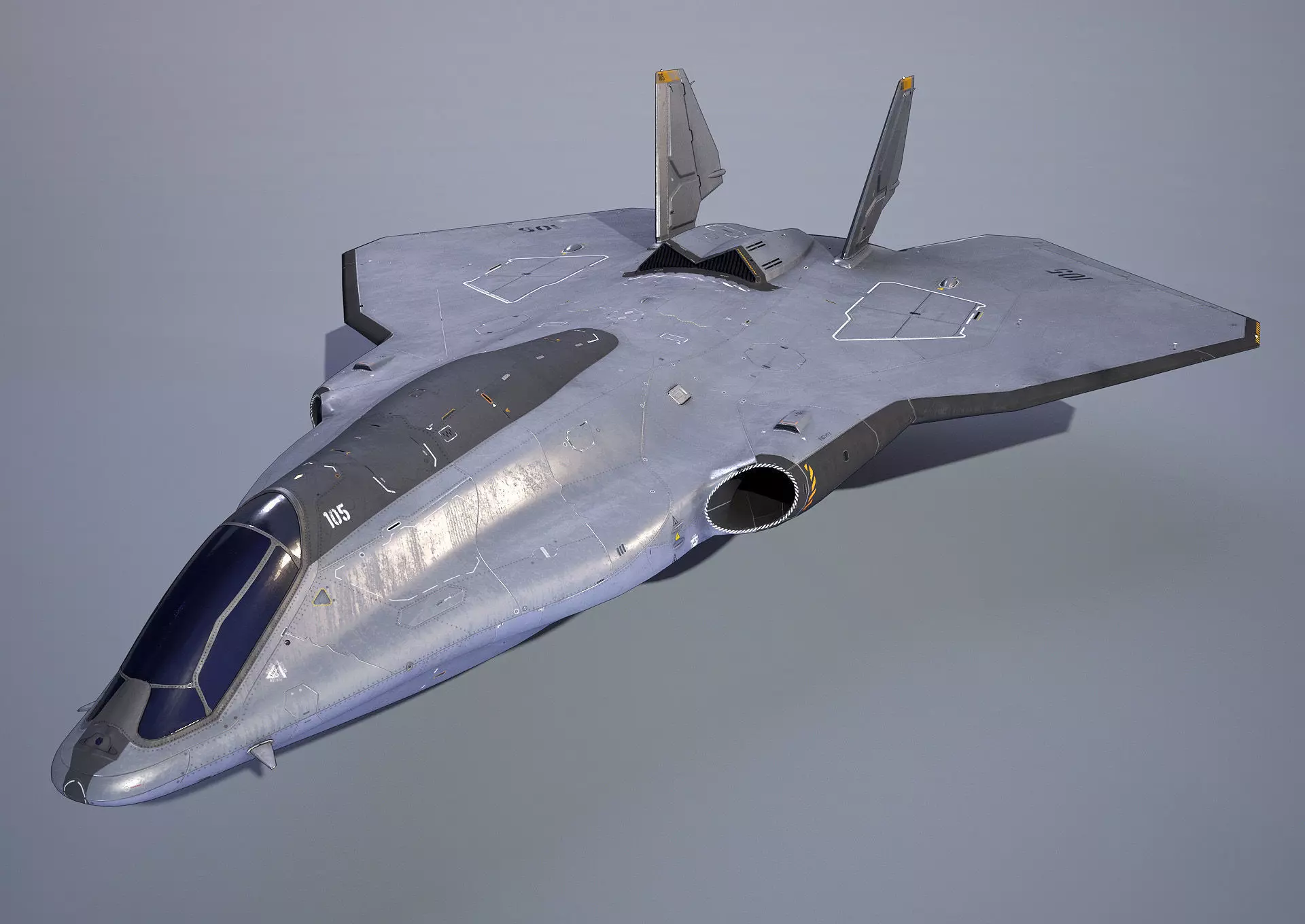 Sci-Fi Spacefighter Dart Low-poly 3D model_0