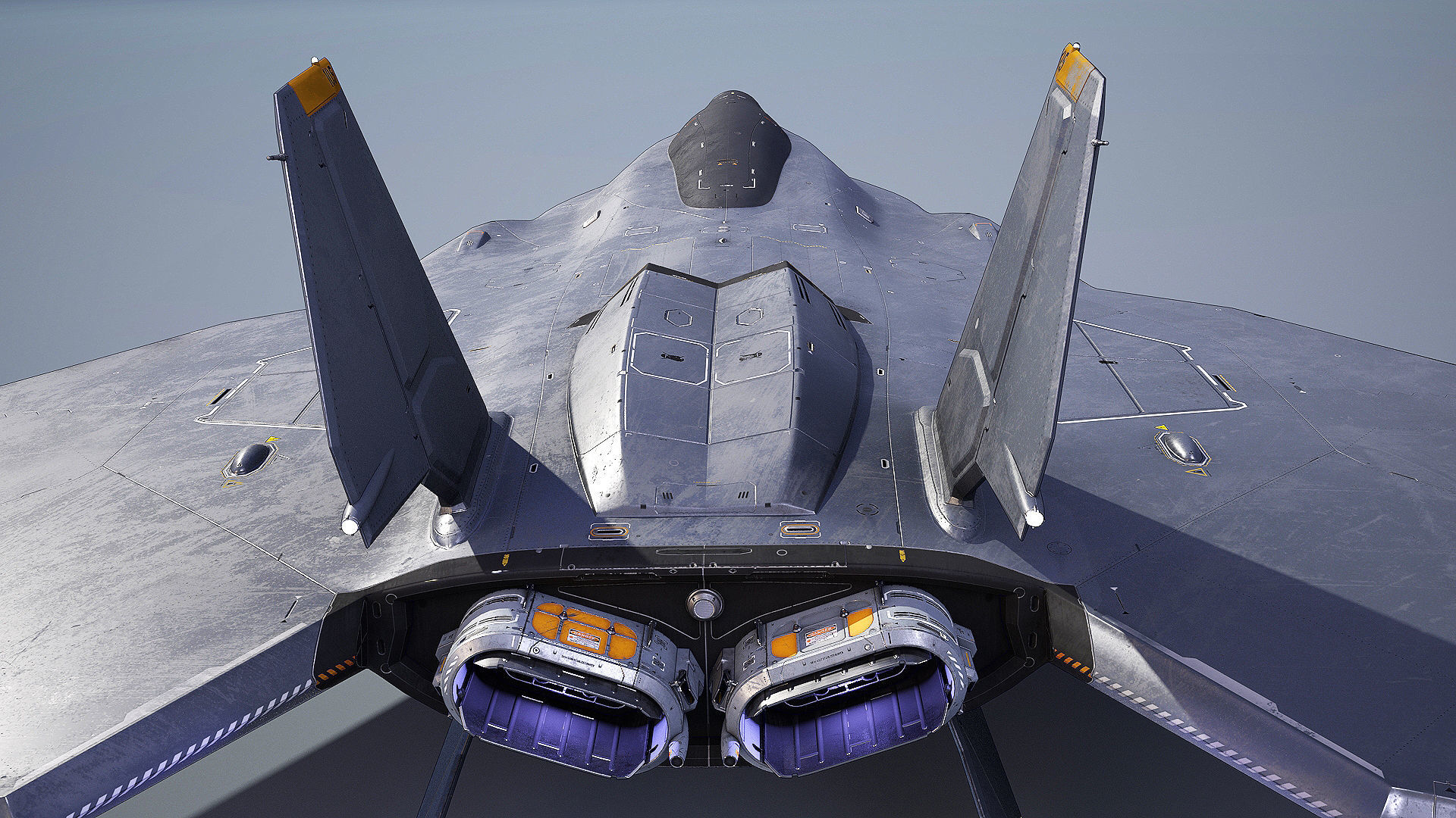 Sci-Fi Spacefighter Dart Low-poly 3D model_7