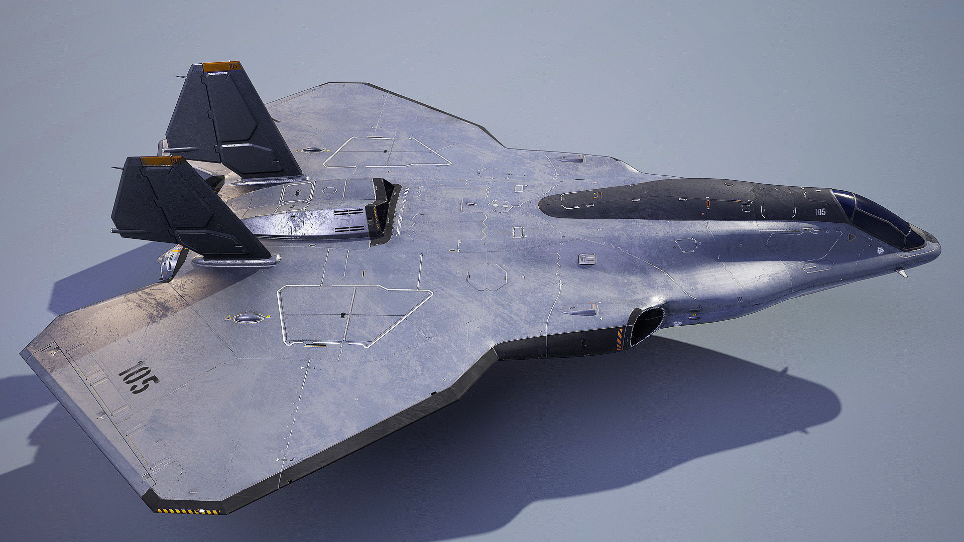 Sci-Fi Spacefighter Dart Low-poly 3D model_4