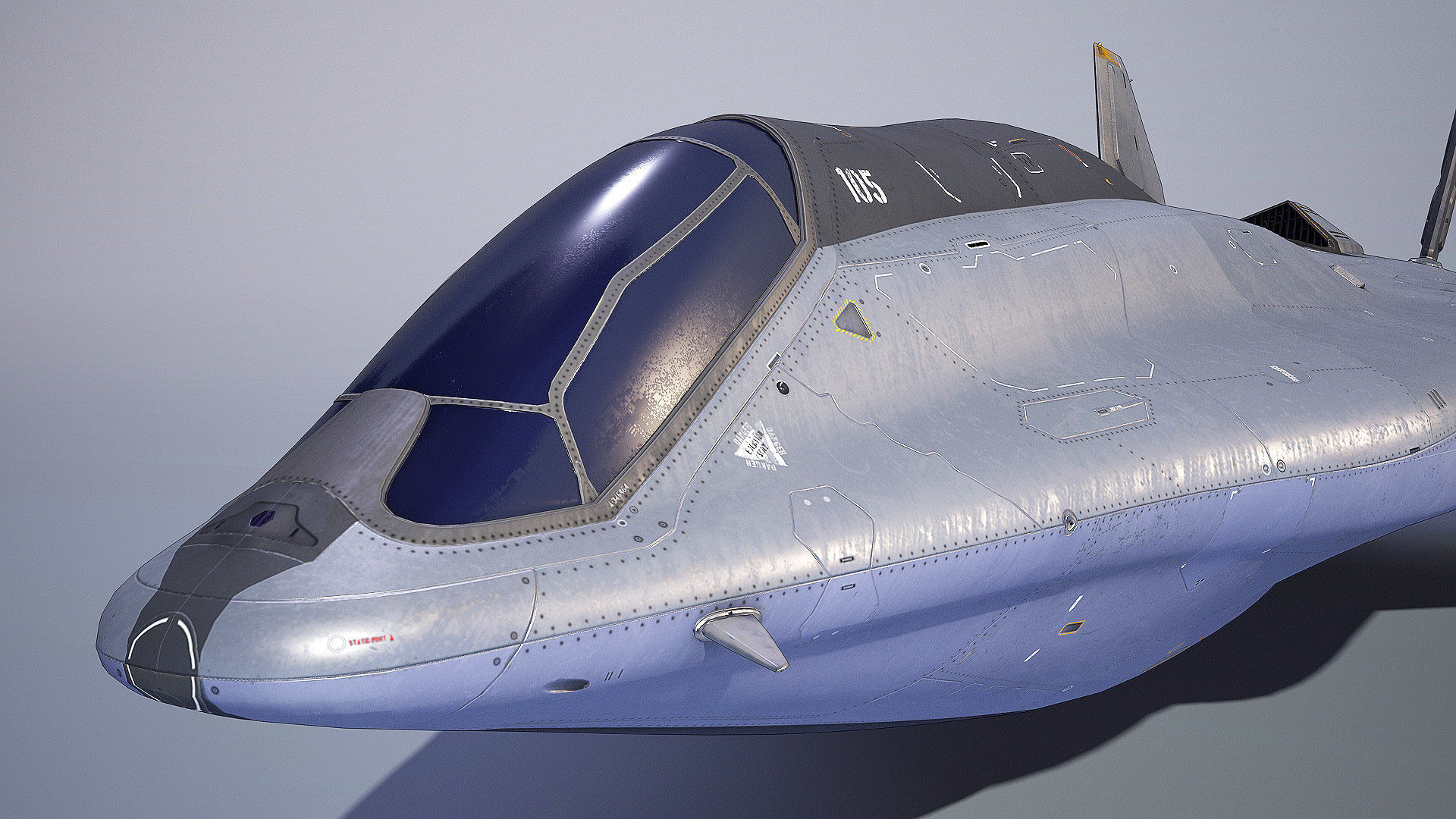 Sci-Fi Spacefighter Dart Low-poly 3D model_2