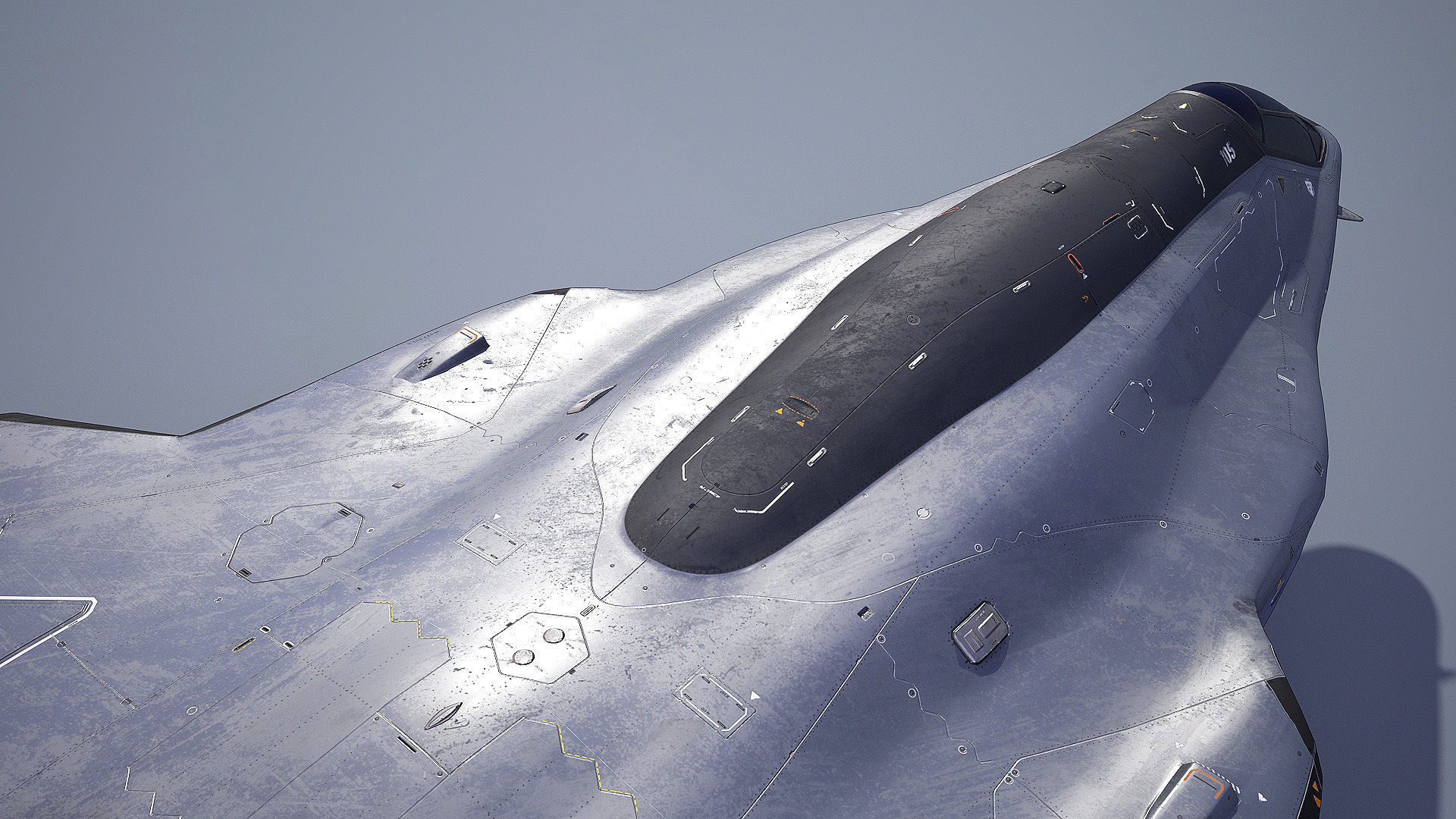 Sci-Fi Spacefighter Dart Low-poly 3D model_5