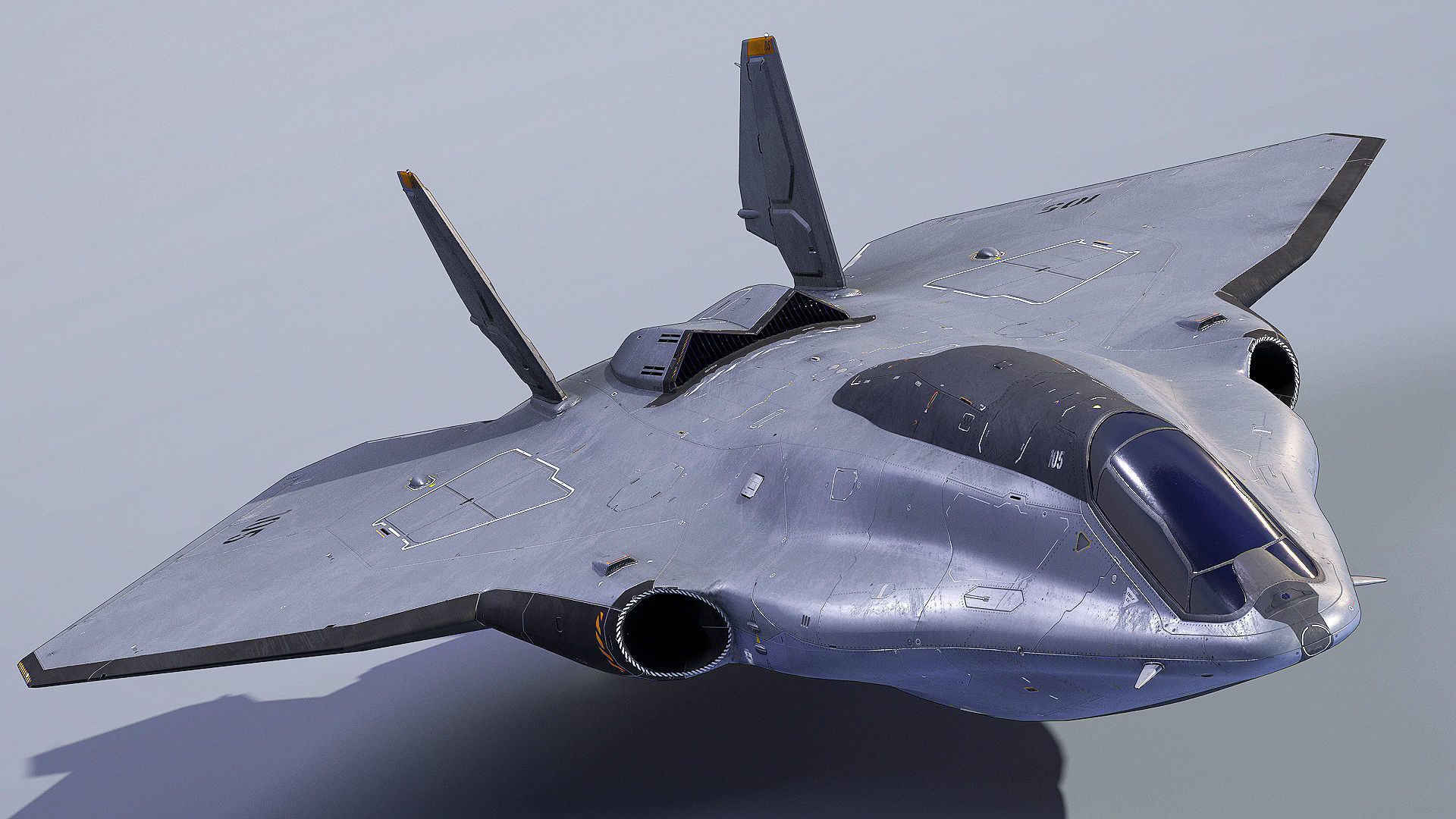 Sci-Fi Spacefighter Dart Low-poly 3D model_9