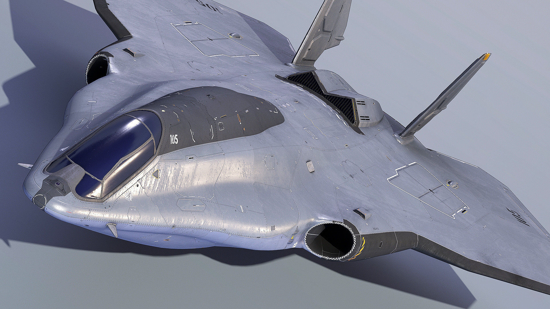 Sci-Fi Spacefighter Dart Low-poly 3D model_10
