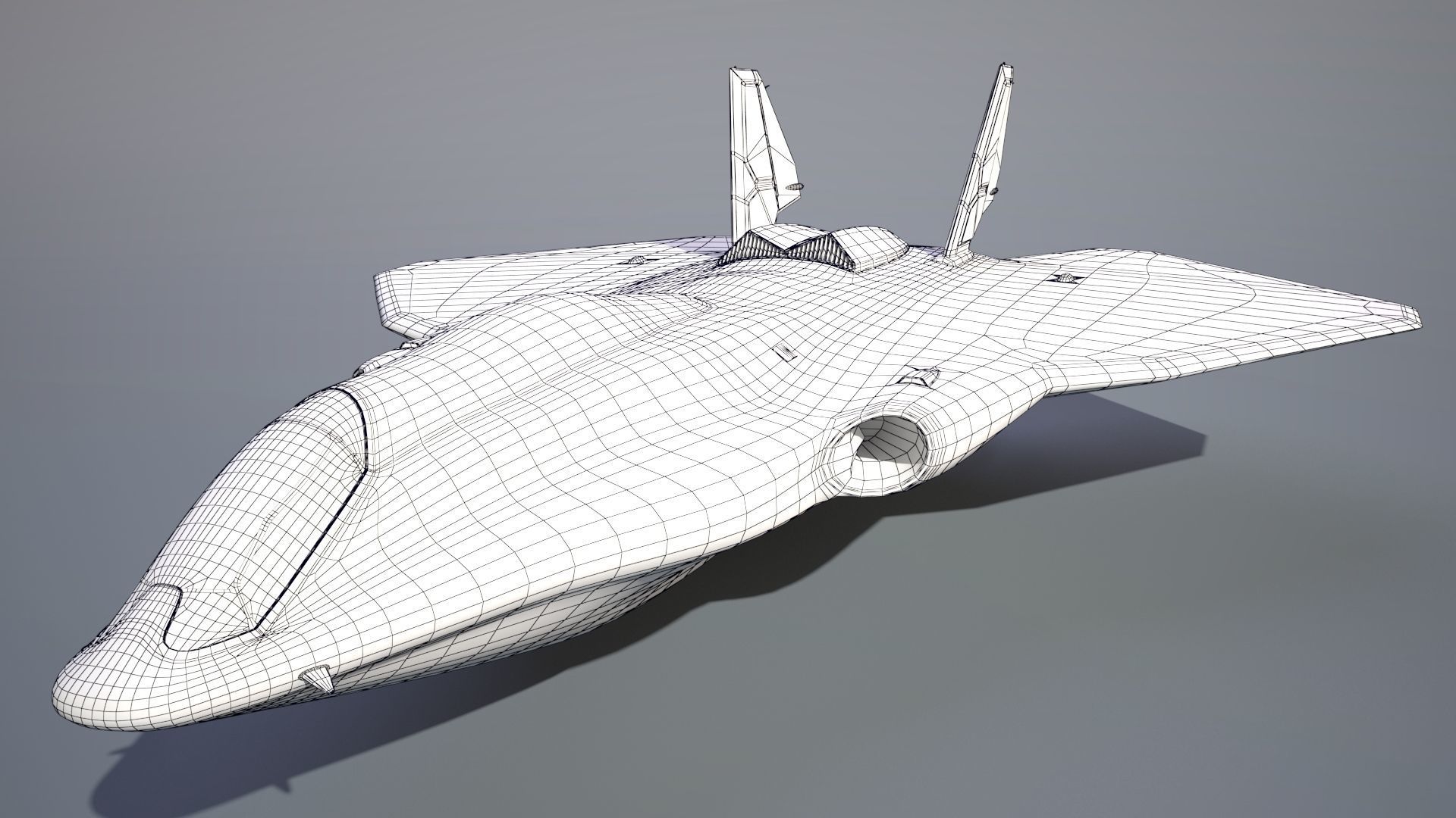 Sci-Fi Spacefighter Dart Low-poly 3D model_13