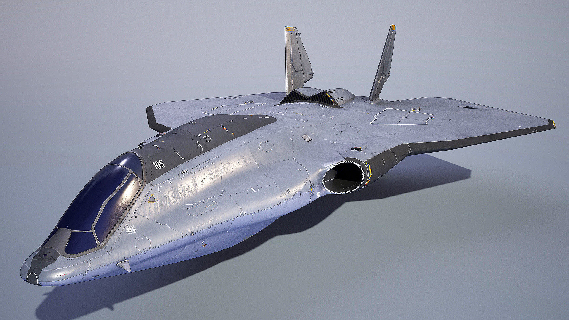 Sci-Fi Spacefighter Dart Low-poly 3D model_1