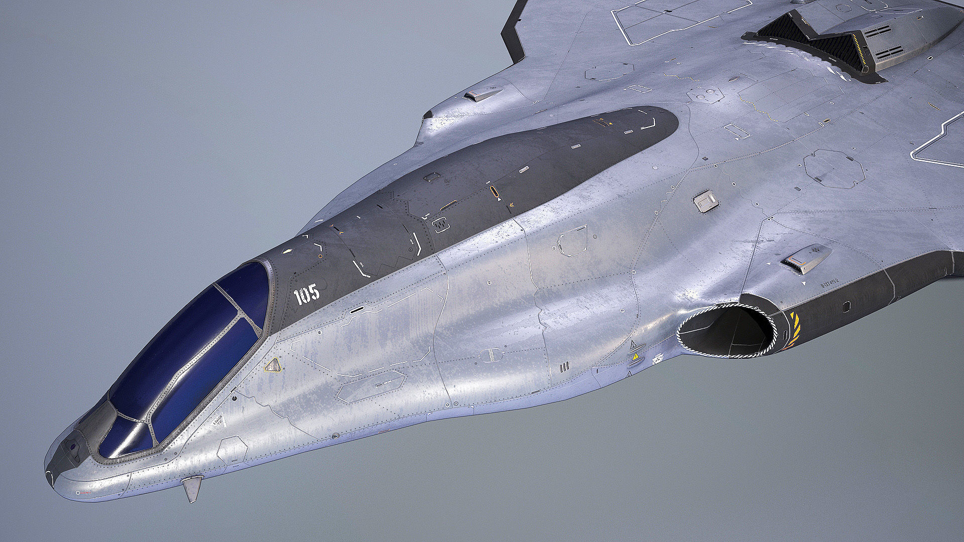 Sci-Fi Spacefighter Dart Low-poly 3D model_3