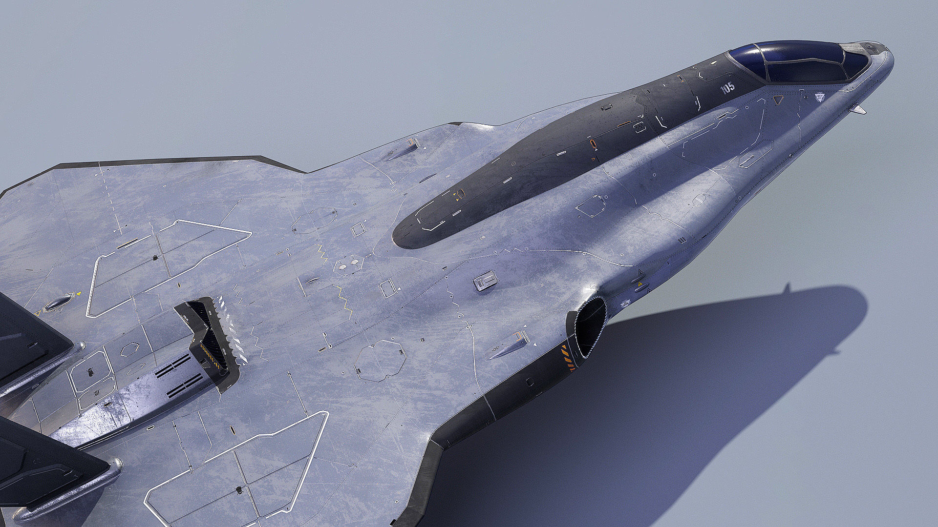 Sci-Fi Spacefighter Dart Low-poly 3D model_8