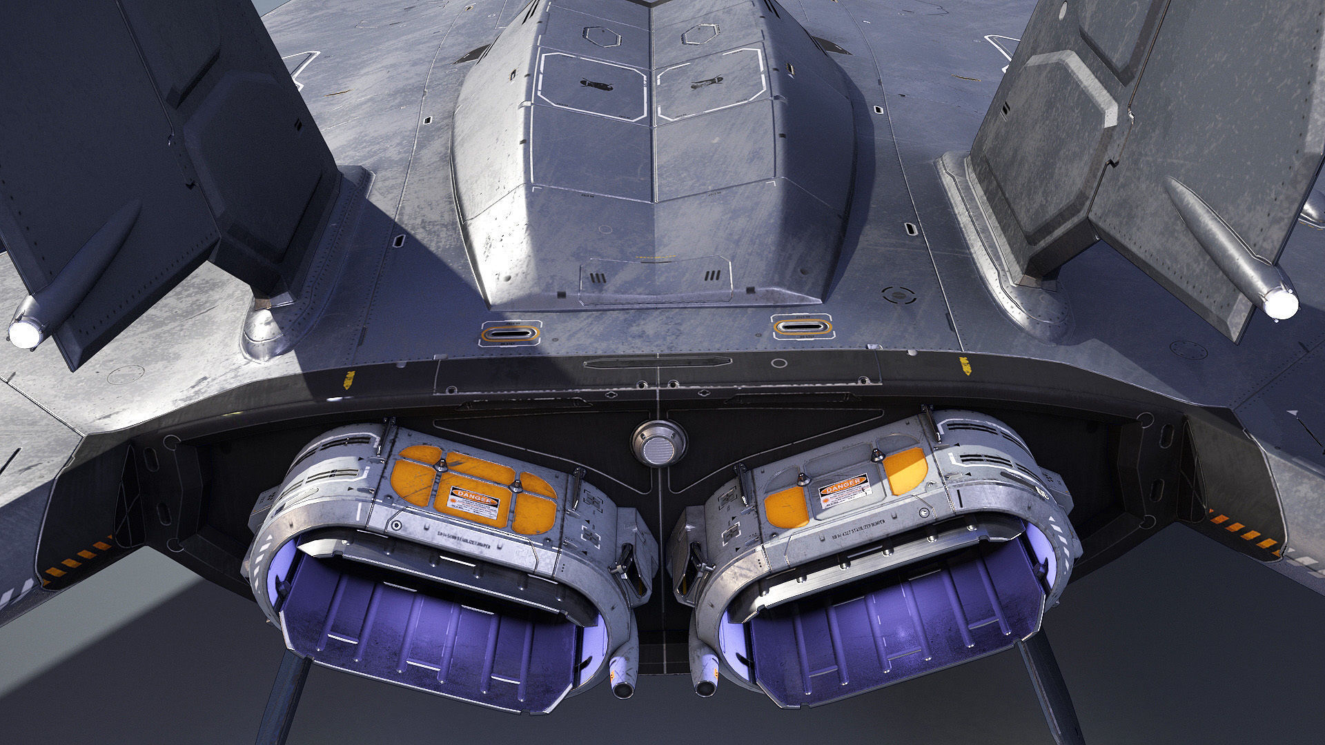 Sci-Fi Spacefighter Dart Low-poly 3D model_6