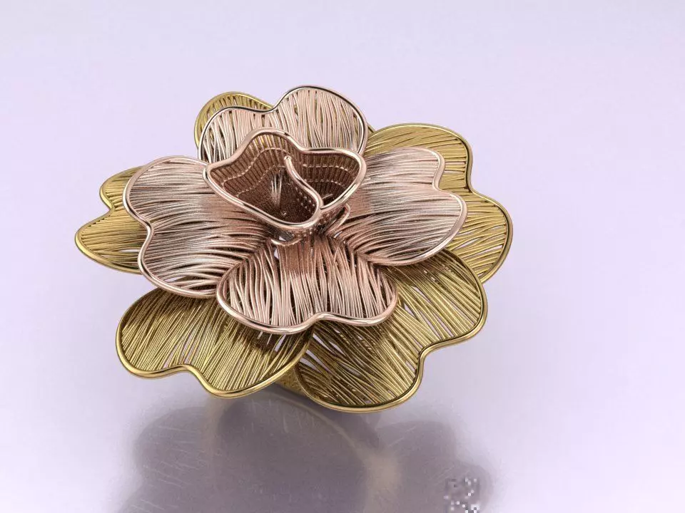 Big heart plain gold ring 3D print model_0