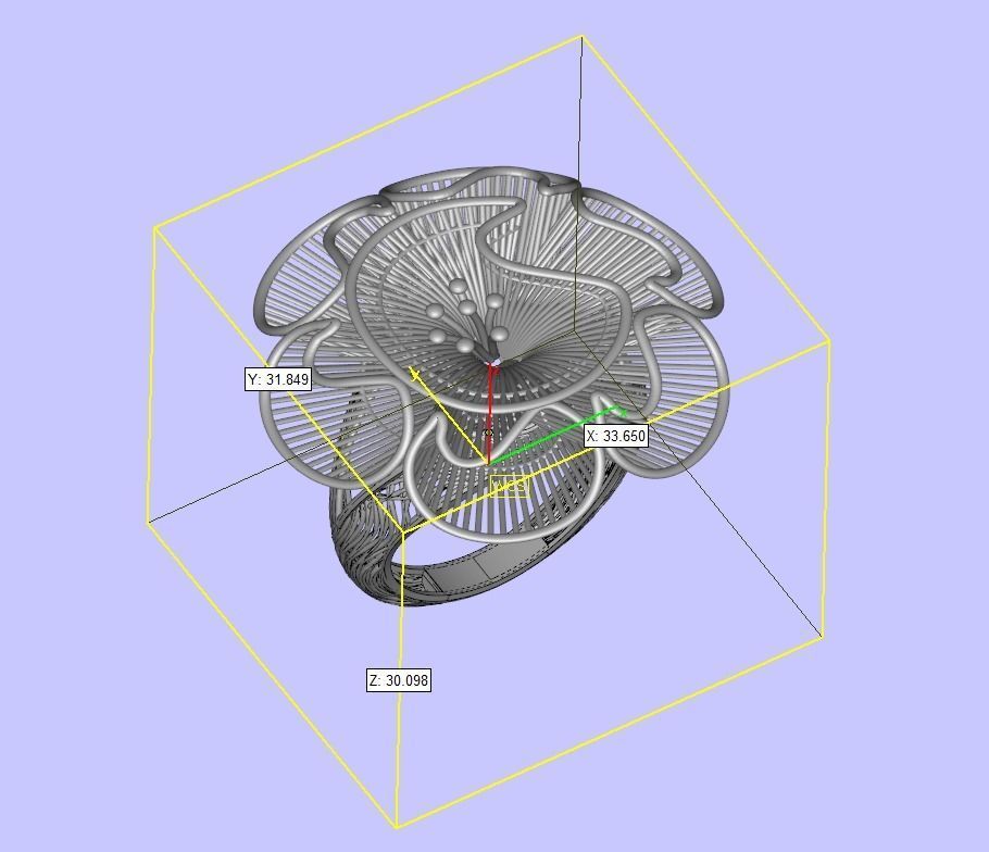 Elegant Filigree Ring 3D print model_2