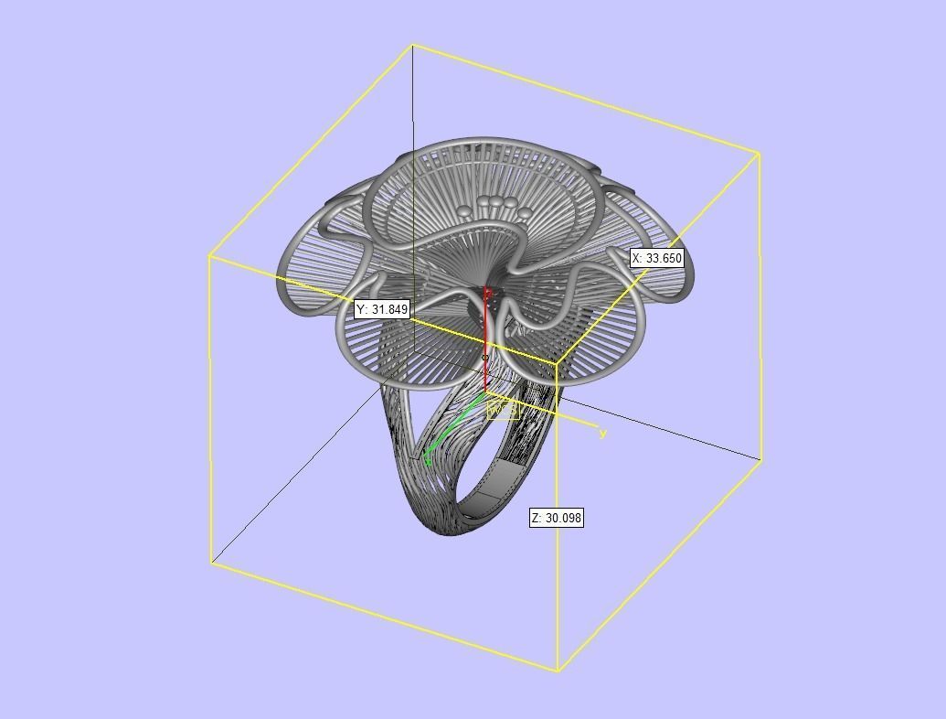 Elegant Filigree Ring 3D print model_10