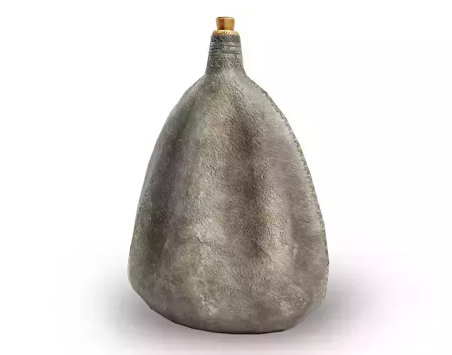 waterskin flask old leather water er1