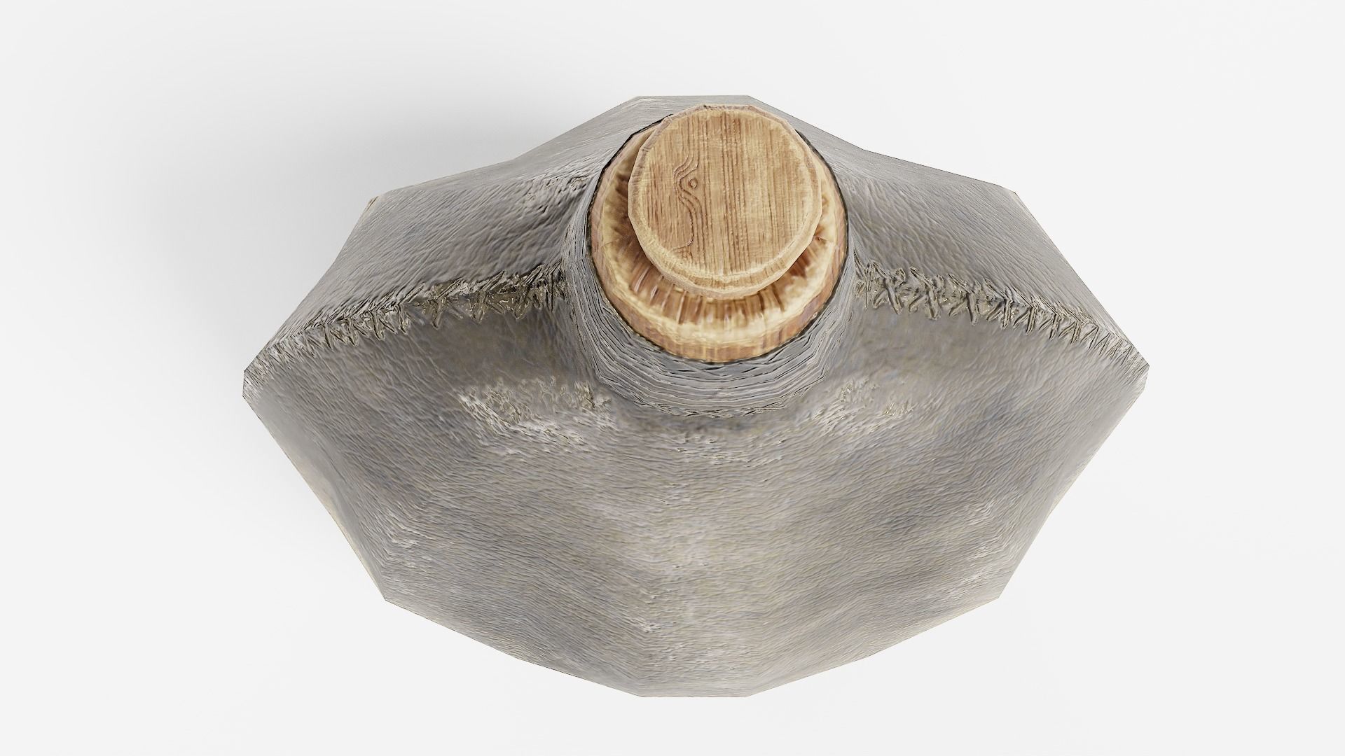 waterskin flask old leather water er1 Low-poly 3D model_5