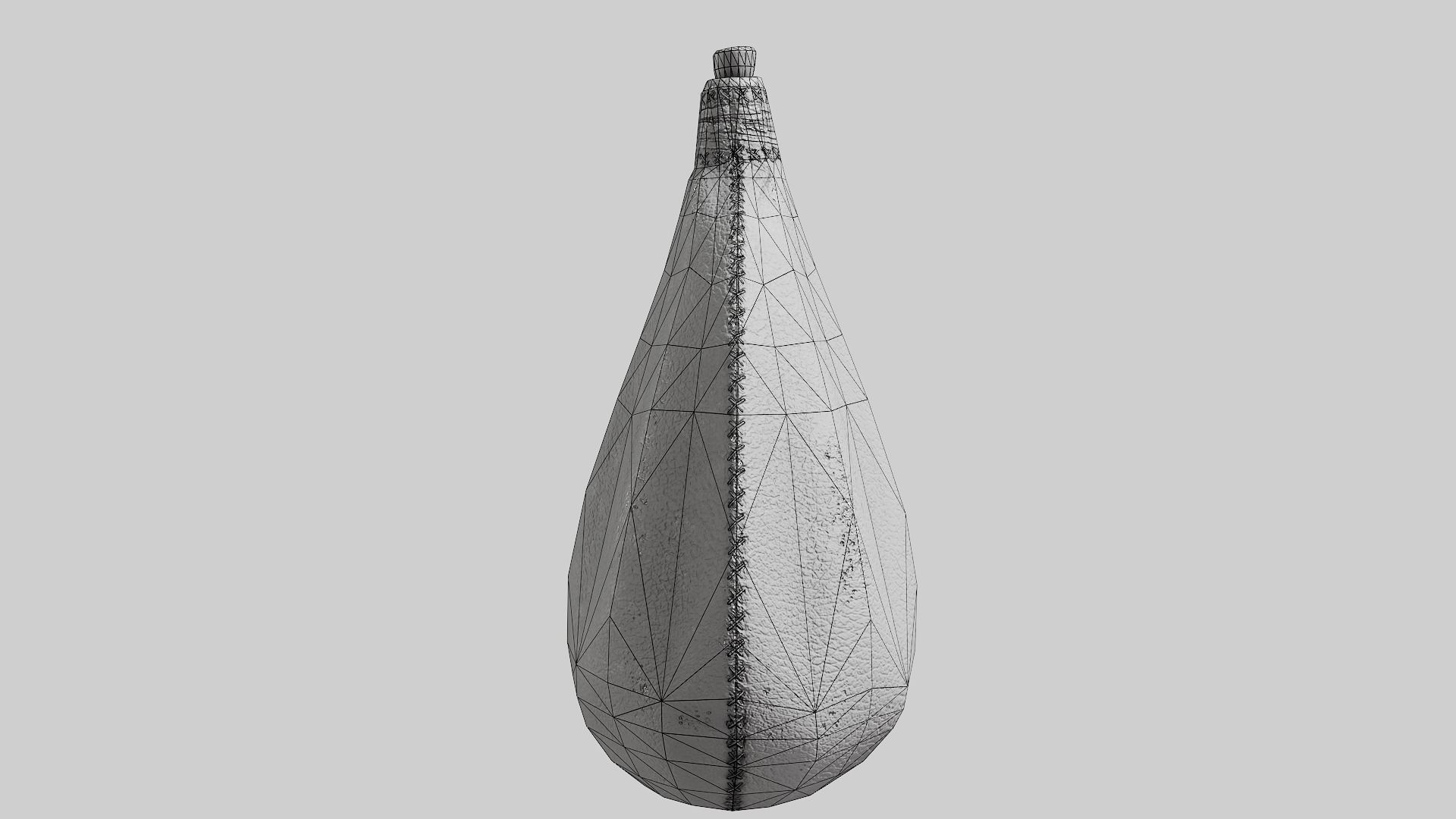 waterskin flask old leather water er1 Low-poly 3D model_11