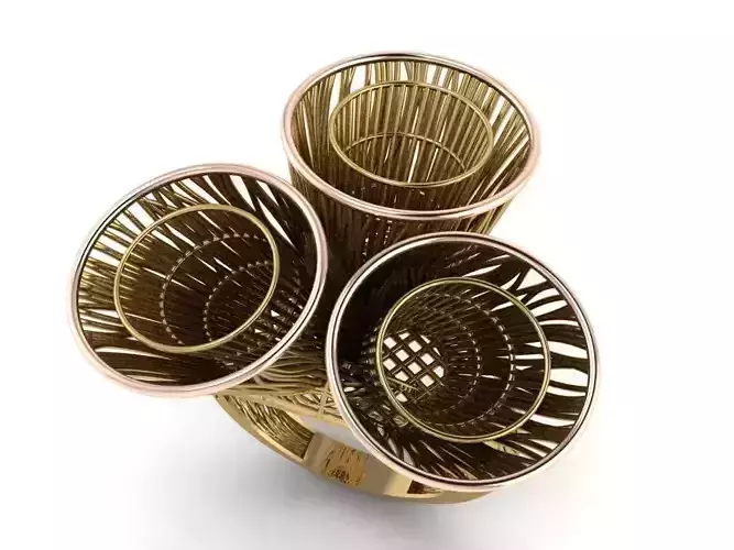 Three big round bar filigree cad file