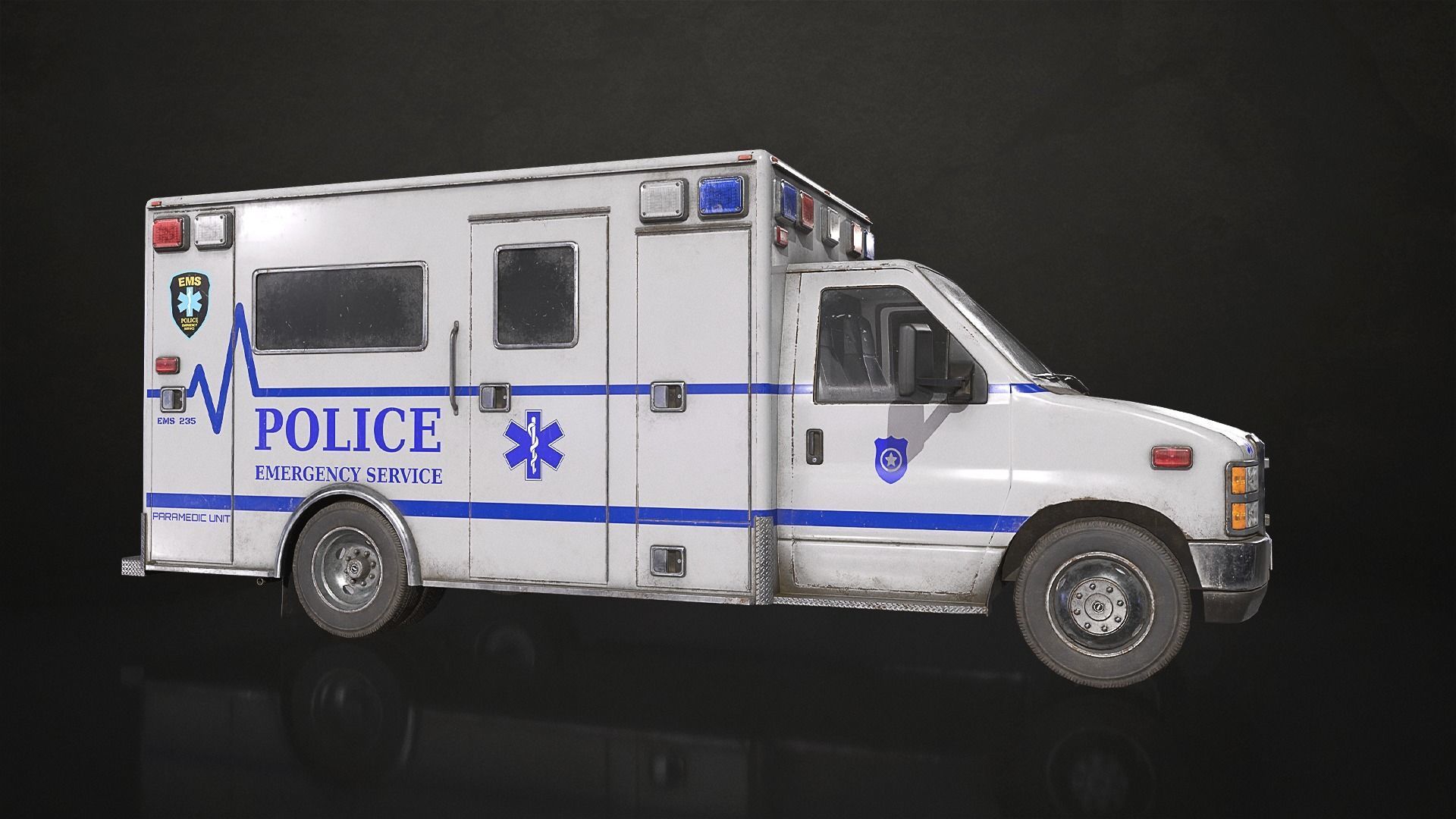 Ambulance Type 3 - V4 Low-poly 3D model_6