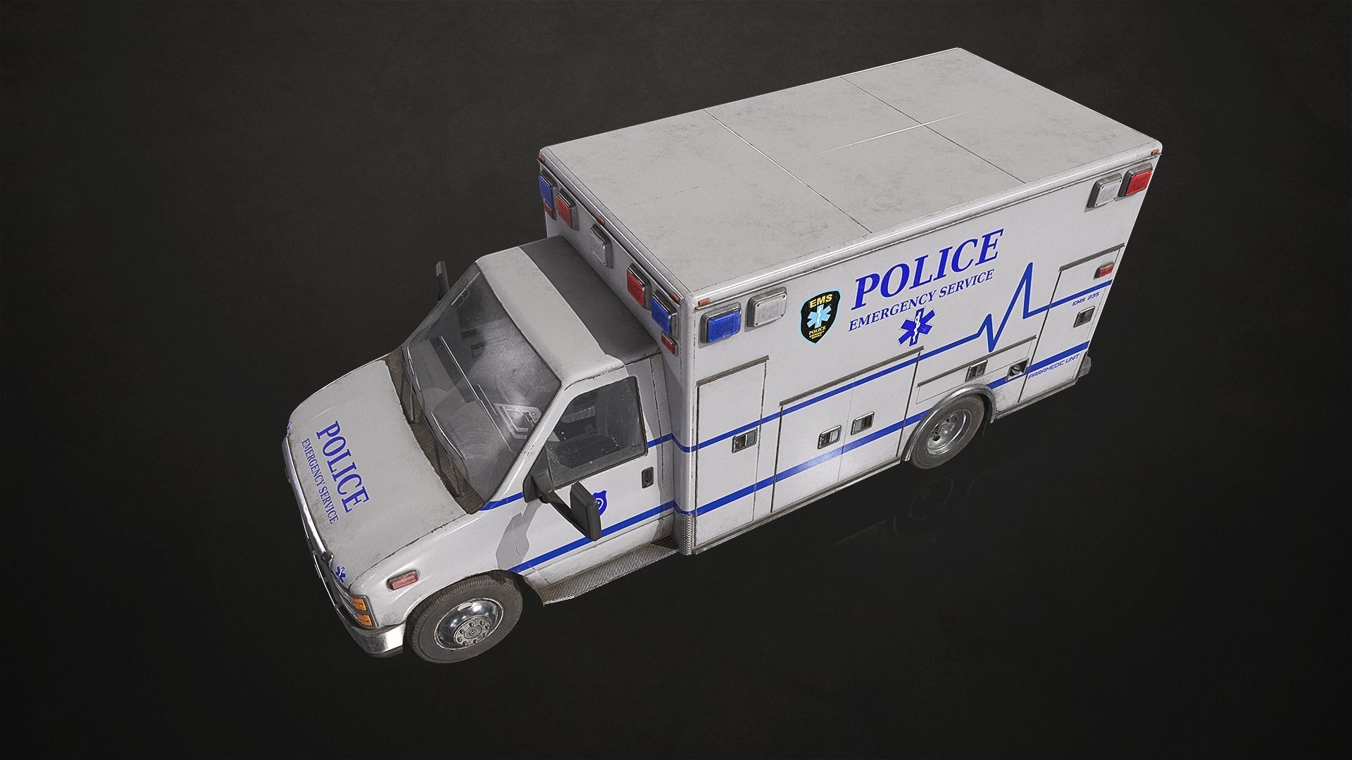 Ambulance Type 3 - V4 Low-poly 3D model_8