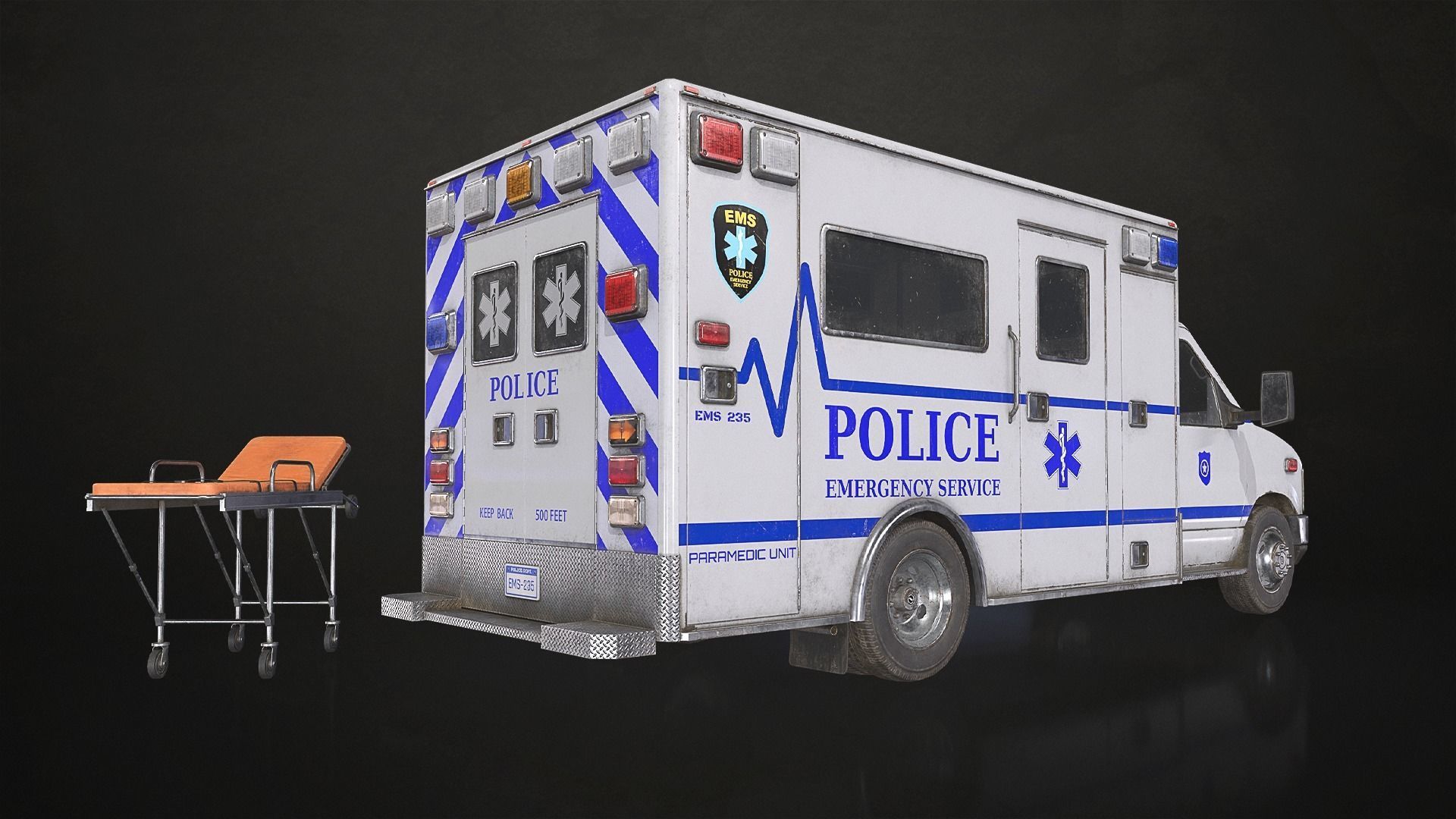 Ambulance Type 3 - V4 Low-poly 3D model_3