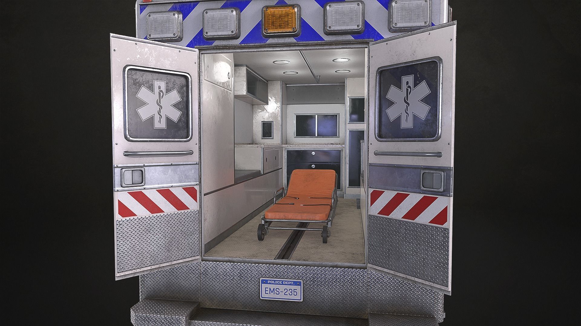 Ambulance Type 3 - V4 Low-poly 3D model_10