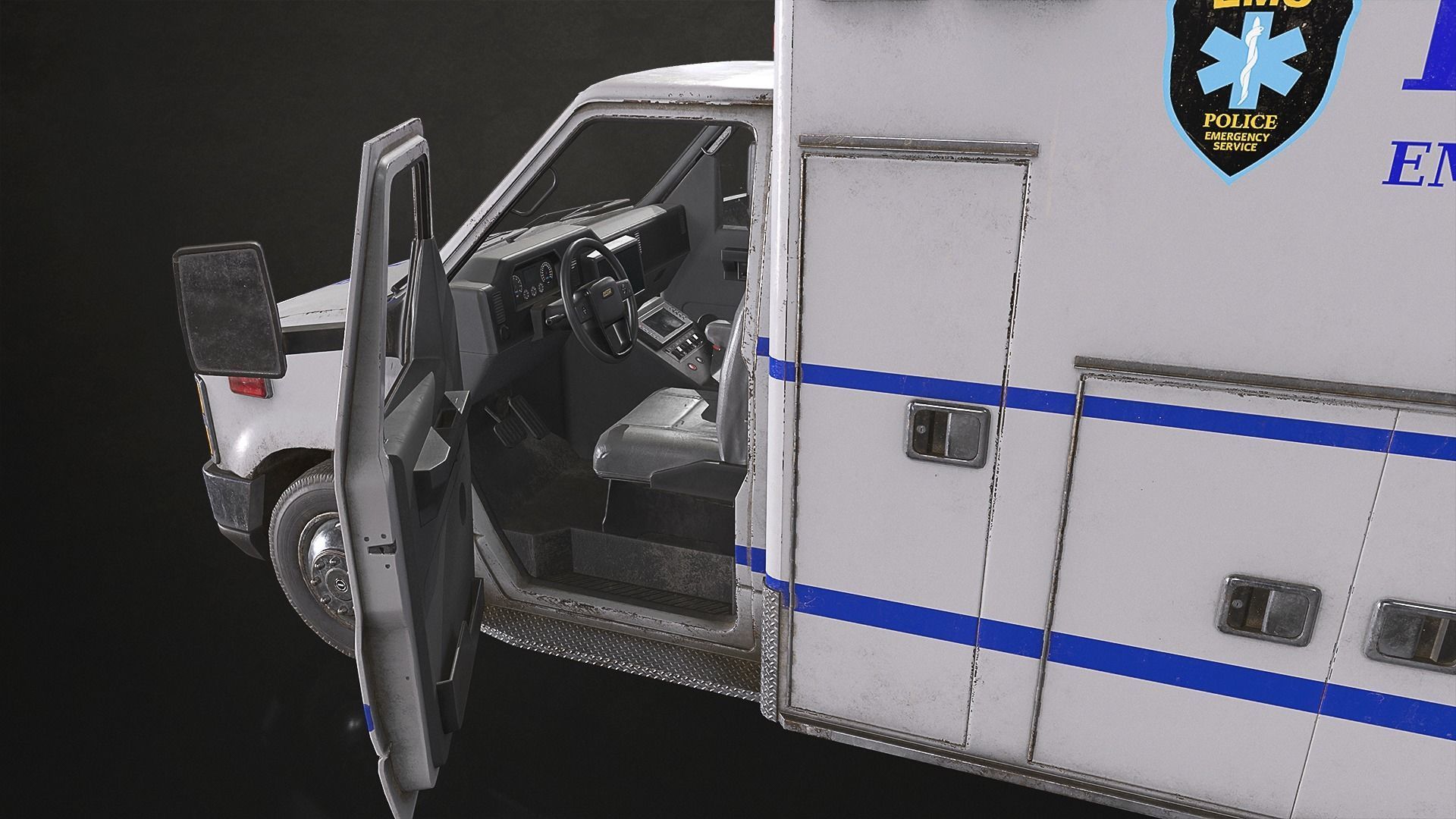 Ambulance Type 3 - V4 Low-poly 3D model_9