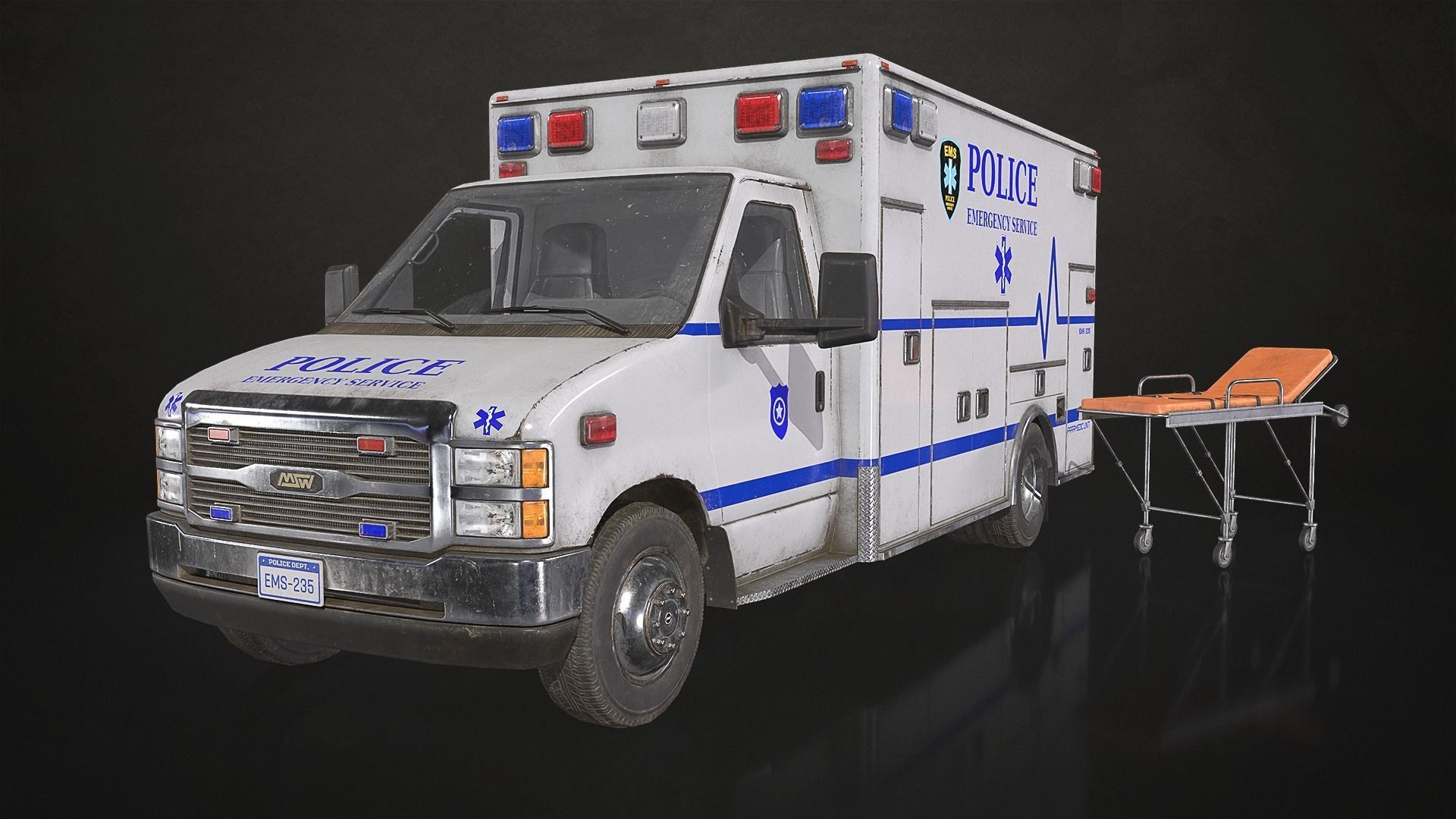 Ambulance Type 3 - V4 Low-poly 3D model_2