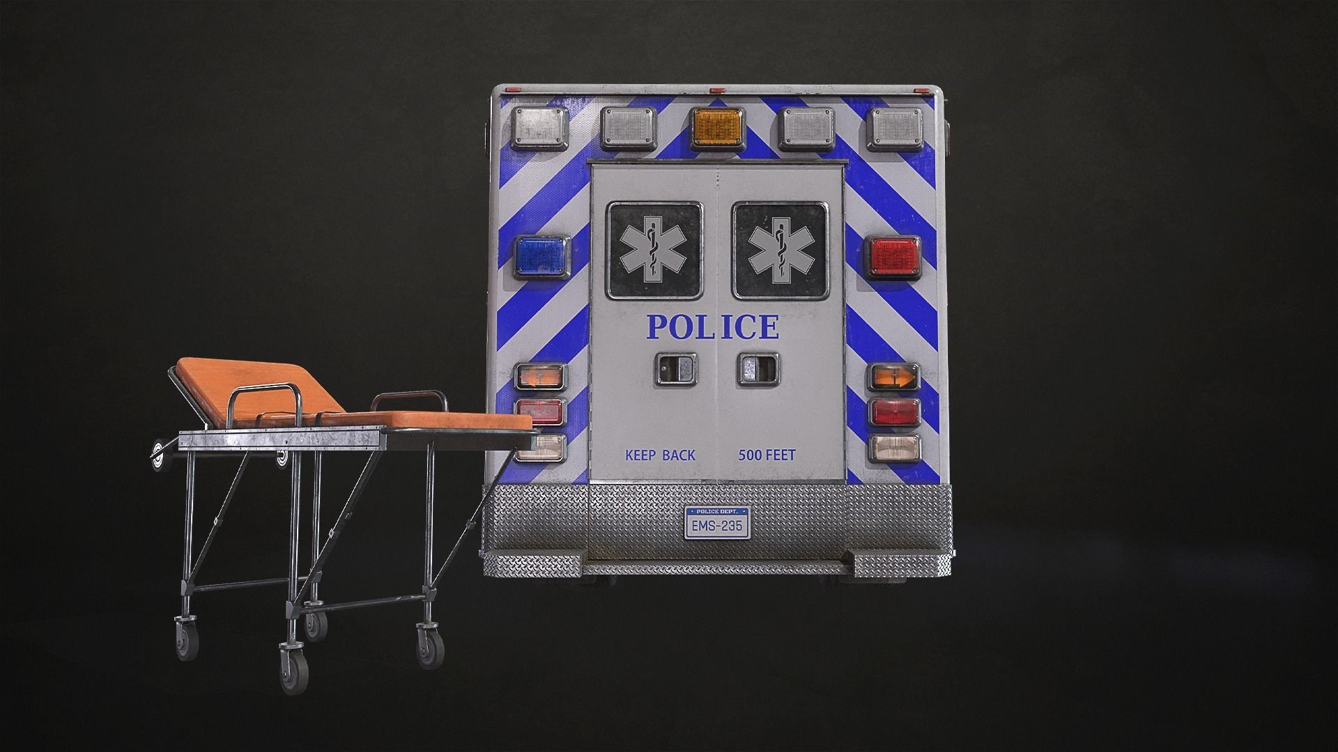 Ambulance Type 3 - V4 Low-poly 3D model_5