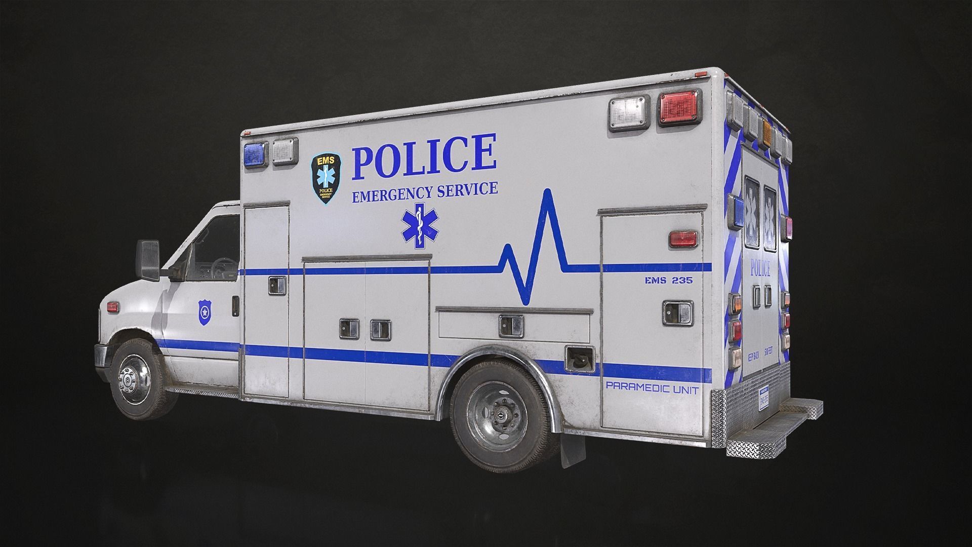 Ambulance Type 3 - V4 Low-poly 3D model_7