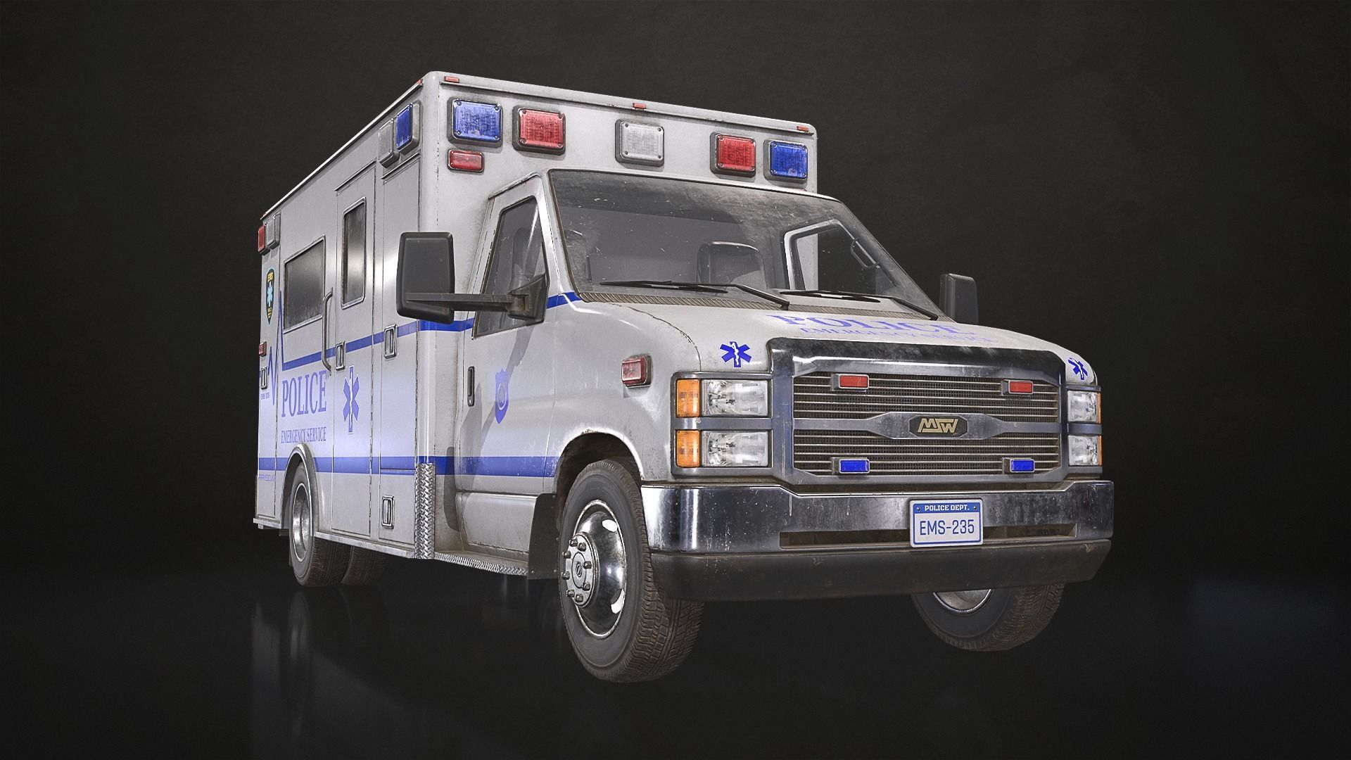 Ambulance Type 3 - V4 Low-poly 3D model_4