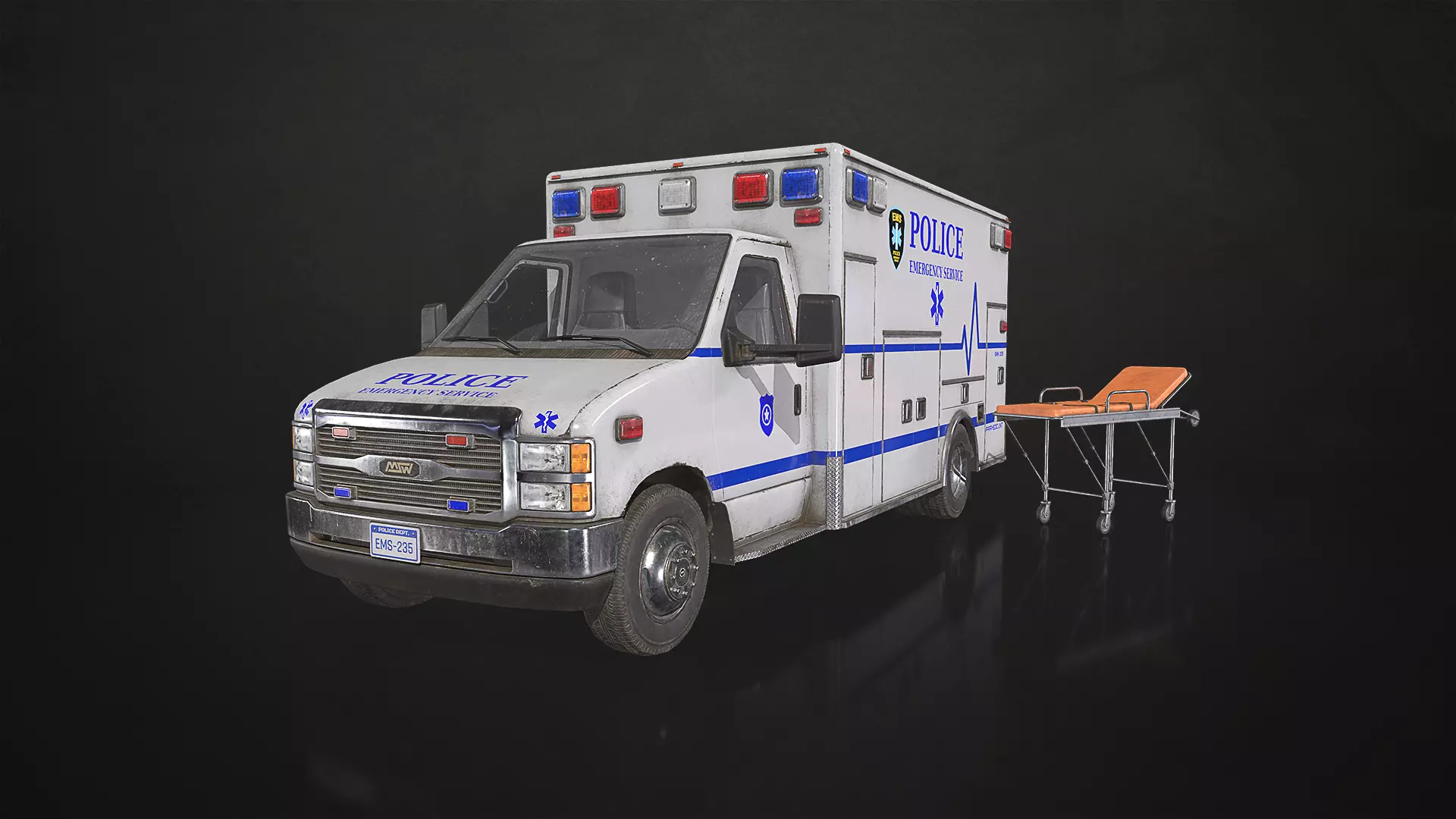 Ambulance Type 3 - V4 Low-poly 3D model_0