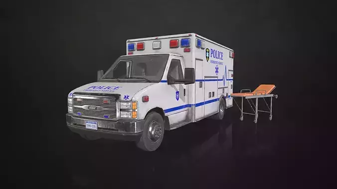 Ambulance Type 3 - V4 Low-poly 3D model