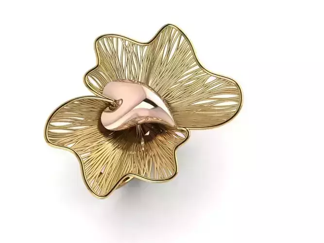 Heart cut shape filigree ring