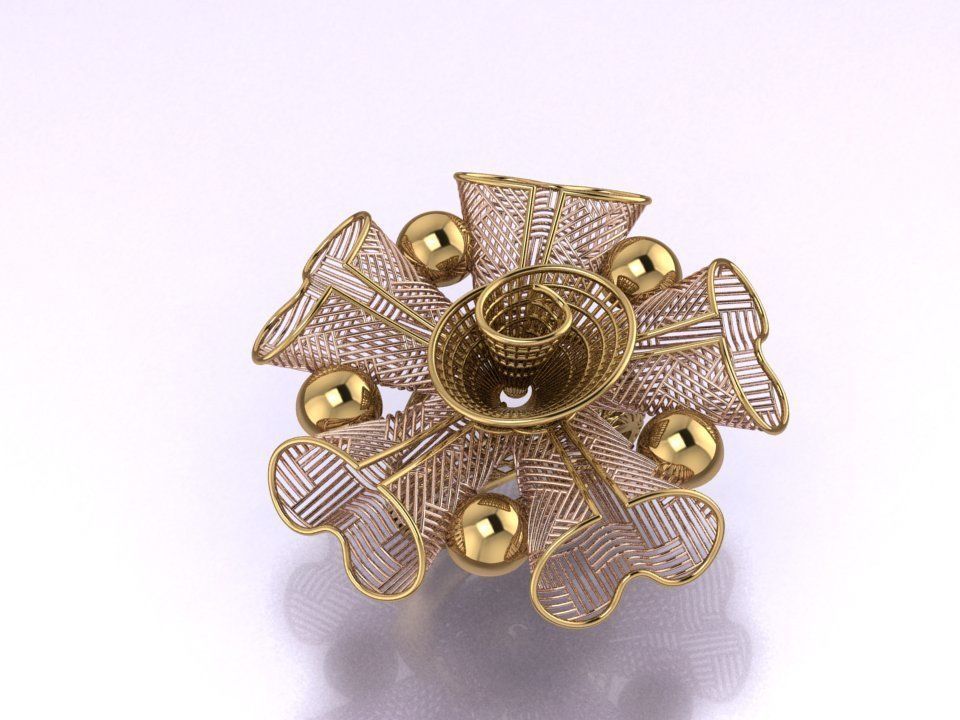 Adorable very beautiful Filigree Ring 3D print model_1