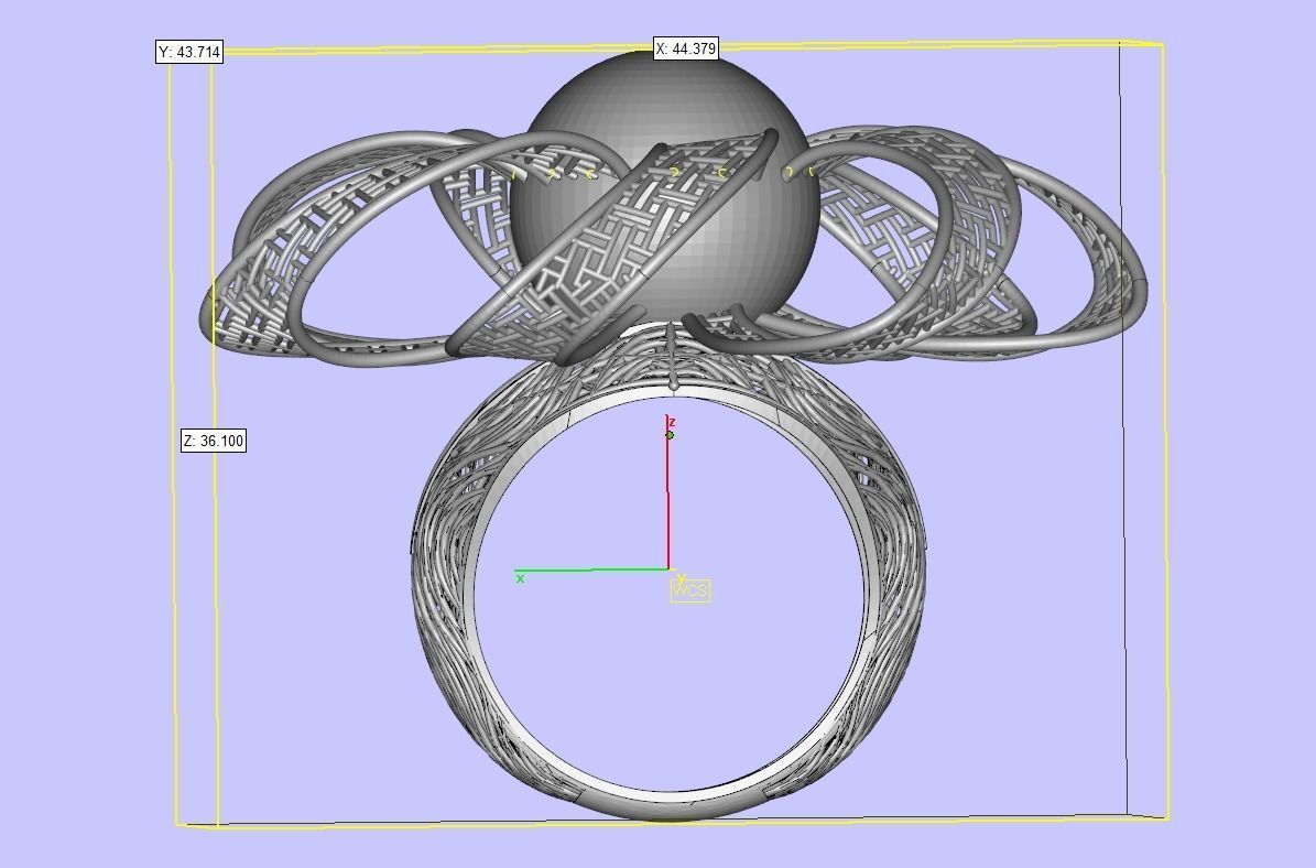 Decor filigree printable ring 3D print model_6