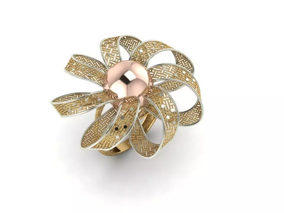 Decor filigree printable ring 3D print model_0