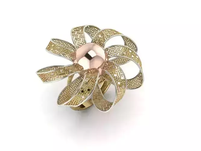 Decor filigree printable ring  3D print model