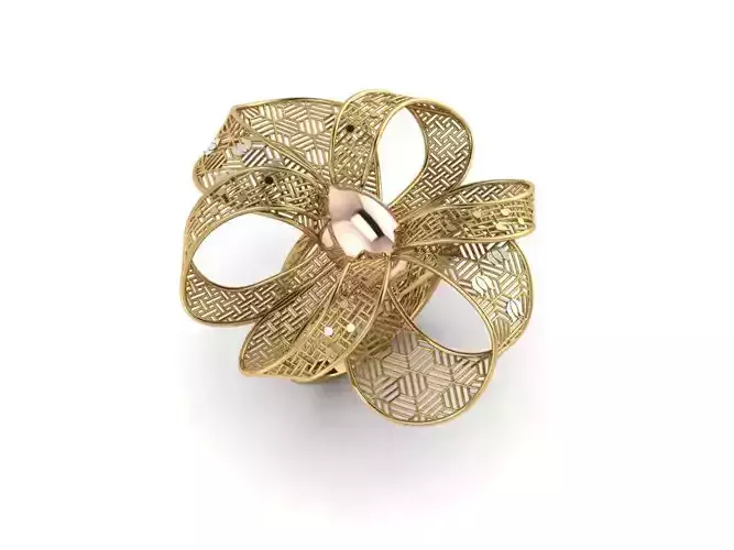 Gift knot style filigree design ring