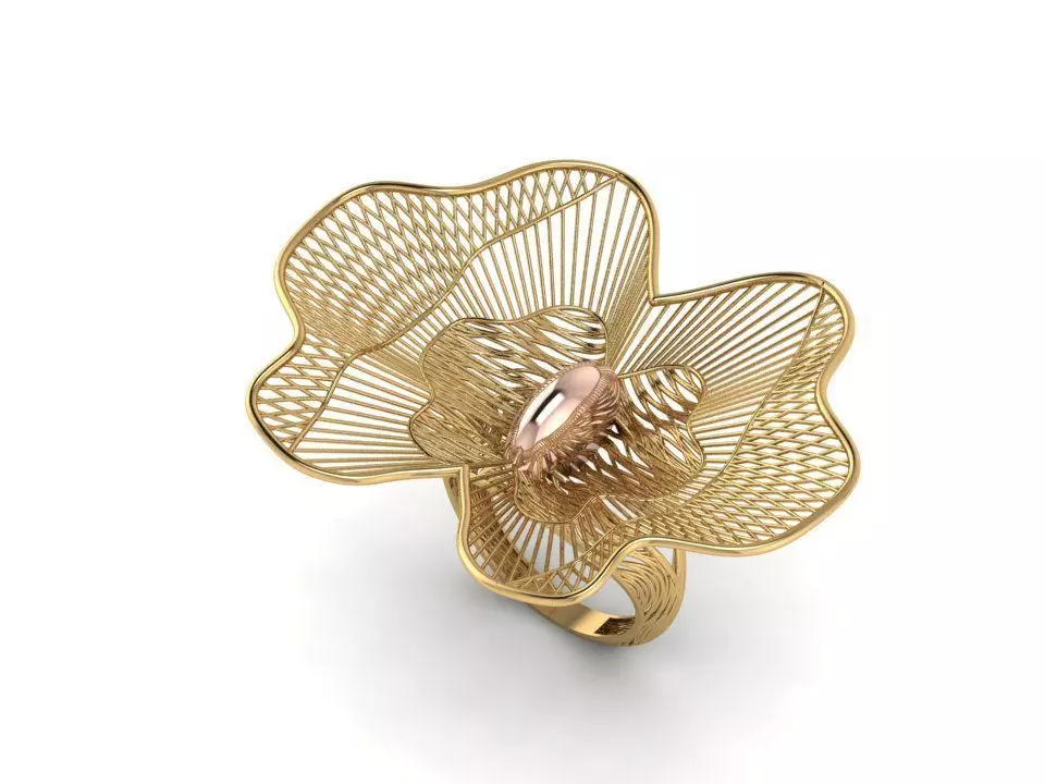 Butterfly filigree ring 3D print model_0