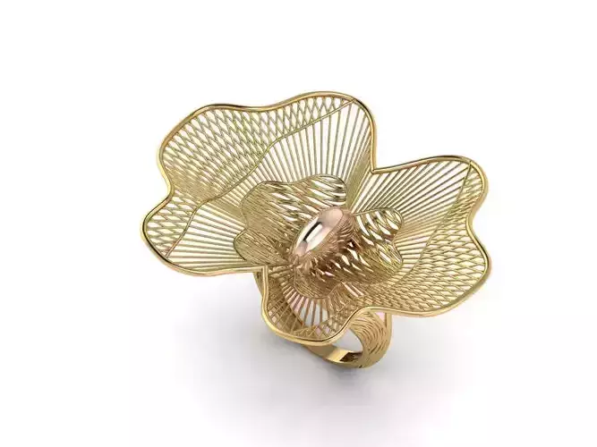 Butterfly filigree ring 3D print model