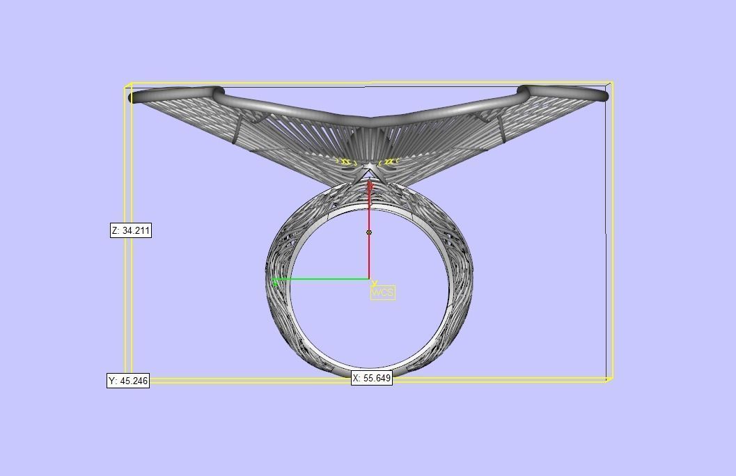 Butterfly filigree ring 3D print model_6