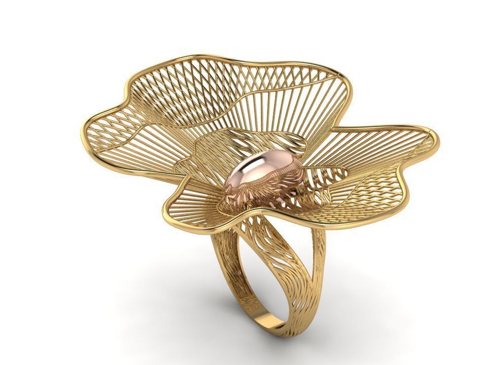 Butterfly filigree ring 3D print model_1