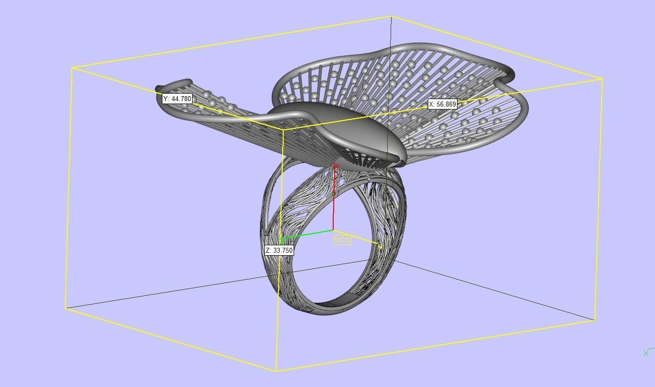 Butterfly Filigree Ring 3D print model_7