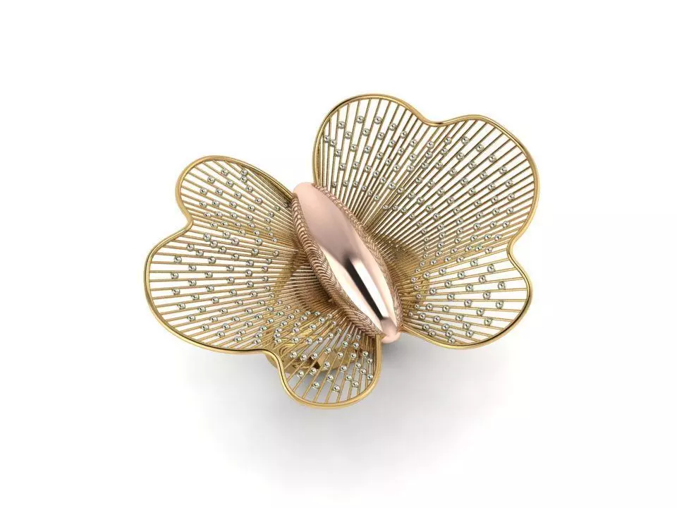 Butterfly Filigree Ring 3D print model_0