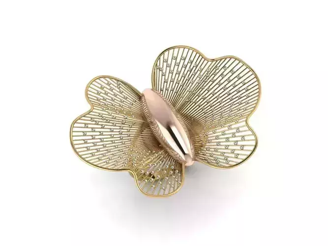Butterfly Filigree Ring 3D print model